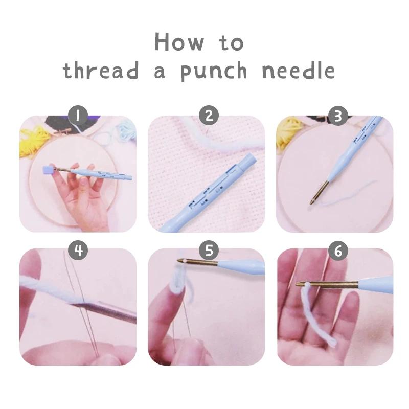 Наборы для вышивки punch needle для взрослых, начинающих, цветочная вышивка, набор для вышивания иглой с пробивкой с пряжей, роспись, поделки своими руками