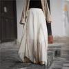 Woman Spring Chinese Style Niche Splicing Devise Casual Skirt Fashion Contrast Retro Vintage Skirt
