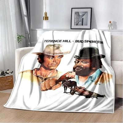 Одеяло с принтом Теренса Хилла и Бада Спенсера, комедийный персонаж, теплое тонкое фланелевое мягкое и удобное домашнее дорожное одеяло, подарок