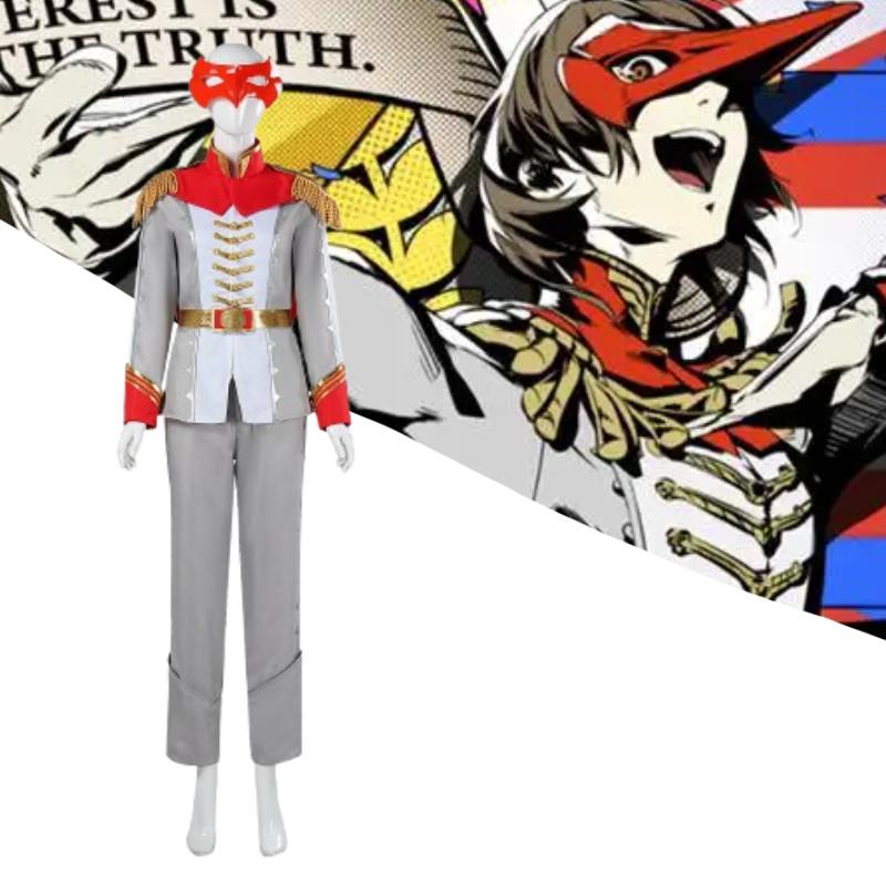 Костюм Акечи Горо на Хэллоуин из Persona 5 с маской и костюмом для косплей-мероприятий