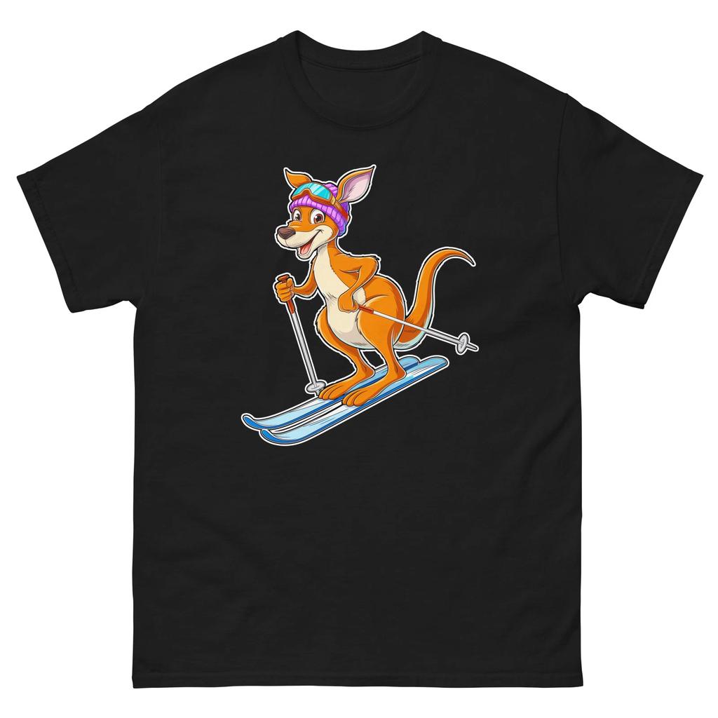 Kangaroo Skiing Skier Fun Cartoon Ski Shirt T-Shirt