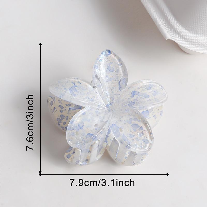 Glitter Flower Hair Clips-Transparent Acrylic Multi-color Fashion Party Hair Accessories with Carton Packaging for Women