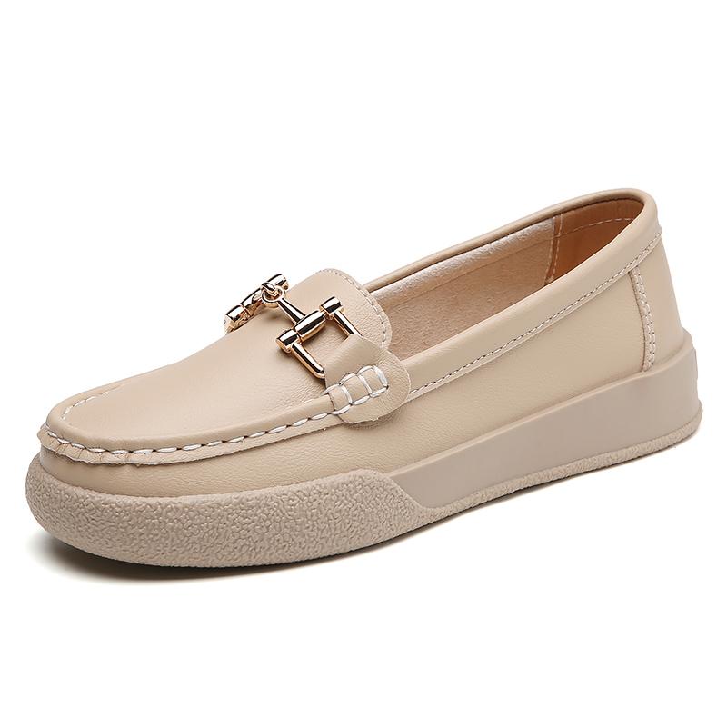 Fashion New Spring Fashion Loafers Women's Slip-on Soft-soled Moccasins Flats Shoes British Style Casual Non-slip Round Toe Nurse Shoes