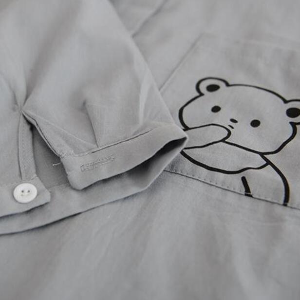 Женская рубашка поло с коротким рукавом в японском стиле, милая рубашка с вышивкой, блузка с коротким рукавом