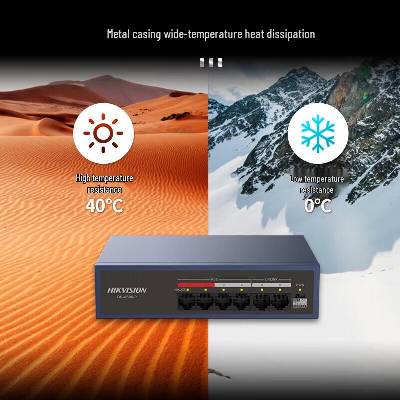 Hikvision 6-Port 100Mbps PoE Security Switch CN plug (adapter included)