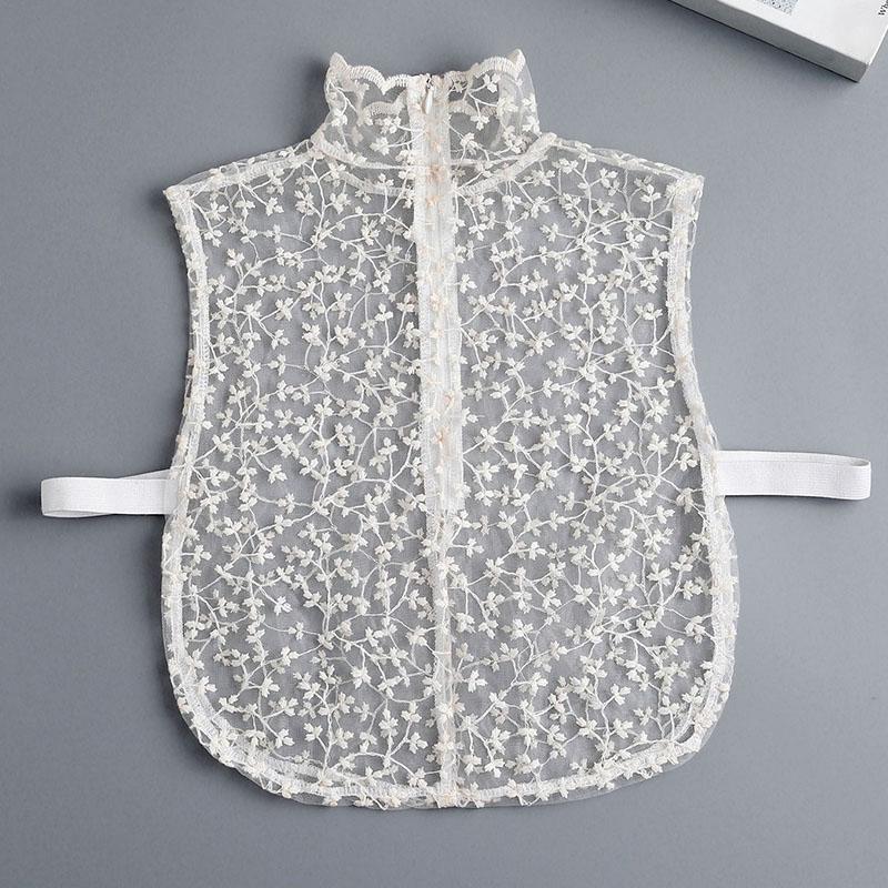 Perfect Match Vintage Lace Floral Shirt Blouse Detachable Collar Female Removable Sweater Half Shirt Clothing Accessories Solid Neck Collar