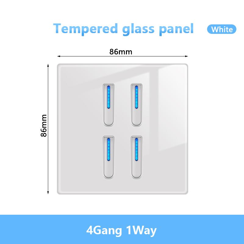 Белый светодиодный индикаторный световой выключатель Панель стеклянная клавиша пианино Самовосстанавливающийся настенный выключатель розетка, UK FR EU Универсальная электрическая розетка USB