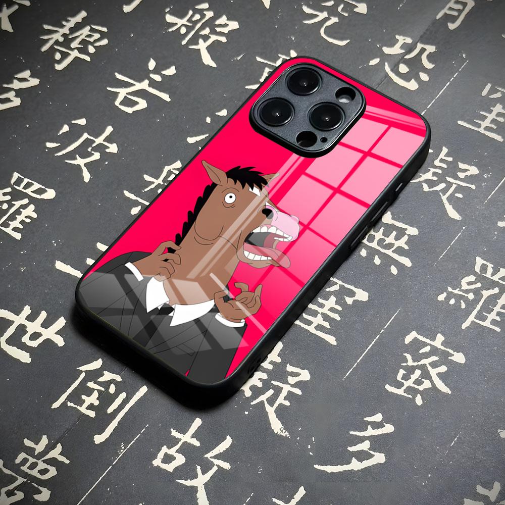 Мультяшный чехол для телефона B-boJack Horseman для iPhone 16 15 13 12 14 11 Pro Max Mini X Xr Xs 8 7 Puls 6 Стекло Прозрачный Роскошный Coqu