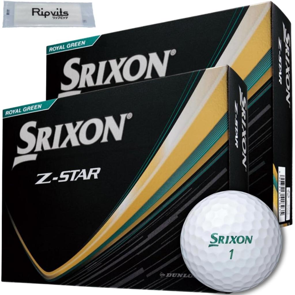 Зеленые мячи для гольфа Srixon Z-STAR 2025 (Набор из 2 дюжин, 24 мяча) Включает оригинальные салфетки для чистки