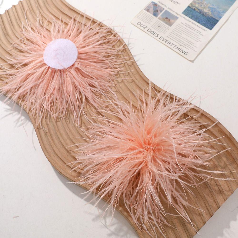 Fluffy Ostrich Feather Applique Handmade Feather Corsage Luxury Feather Pin  DIY Handmade Accessory