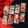 6pcs Chinese Style New Year Red Envelopes Traditional Hongbao God of Wealth Red Pocket Blessing Lucky Money Packet