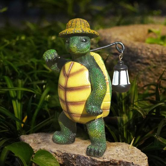 Садовая статуя черепахи из смолы для украшения улицы, фигурка черепахи, устойчивая к погодным условиям, стоящая скульптура черепахи для двора, патио, газона