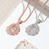 Heart-shaped Dancing Pendant Necklace, Double-layer Snowflake Beating Heart Bud Smart Necklace for Girlfriend