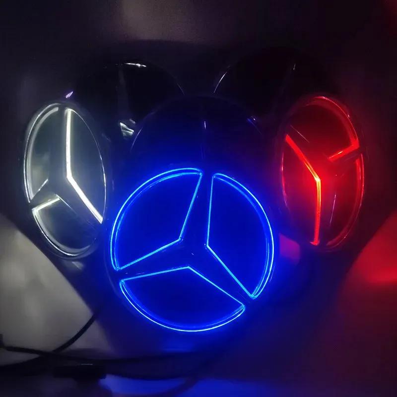 Для автомобиля Benz AMG Передняя решетка Звезда Эмблема Светодиодная Подсветка Белый Синий Красный Свет для Mercedes Benz W205 C E R ML GL GLA CLA