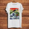 Great Wave of Kanagawa Tsunami Fujiyama Tee Funny T-shirt Homme Short T Shirt Unisex Vintage Ukiyo Casual Tshirt Unisex Streetwear