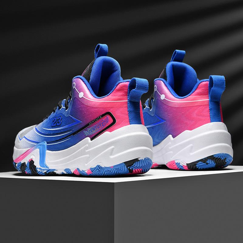 2025 New Shock-absorbing and Wear-resistant Actual Combat Mandarin Duck Basketball Shoes Men's and Women's Fashion Thick-soled Non-slip Casual Spo