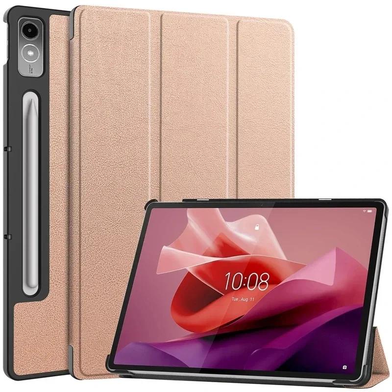 Чехол для Lenovo tab P12 12.7 Легкий трехскладной стенд Кожаная обложка для планшета для Xiaoxin Pad Pro 12.7 P11 P11Pro P12 2023