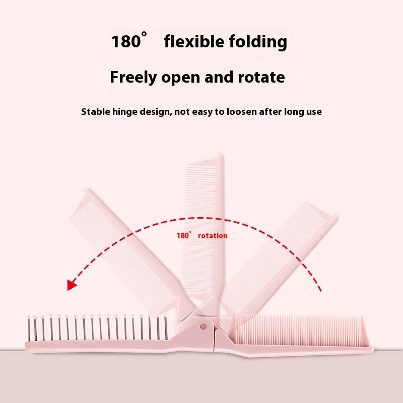 Двухфункциональная складная дорожная расческа, антистатический инструмент для кудрявых волос, мягкие зубчики для распутывания, портативная для девочек, принадлежности для укладки волос