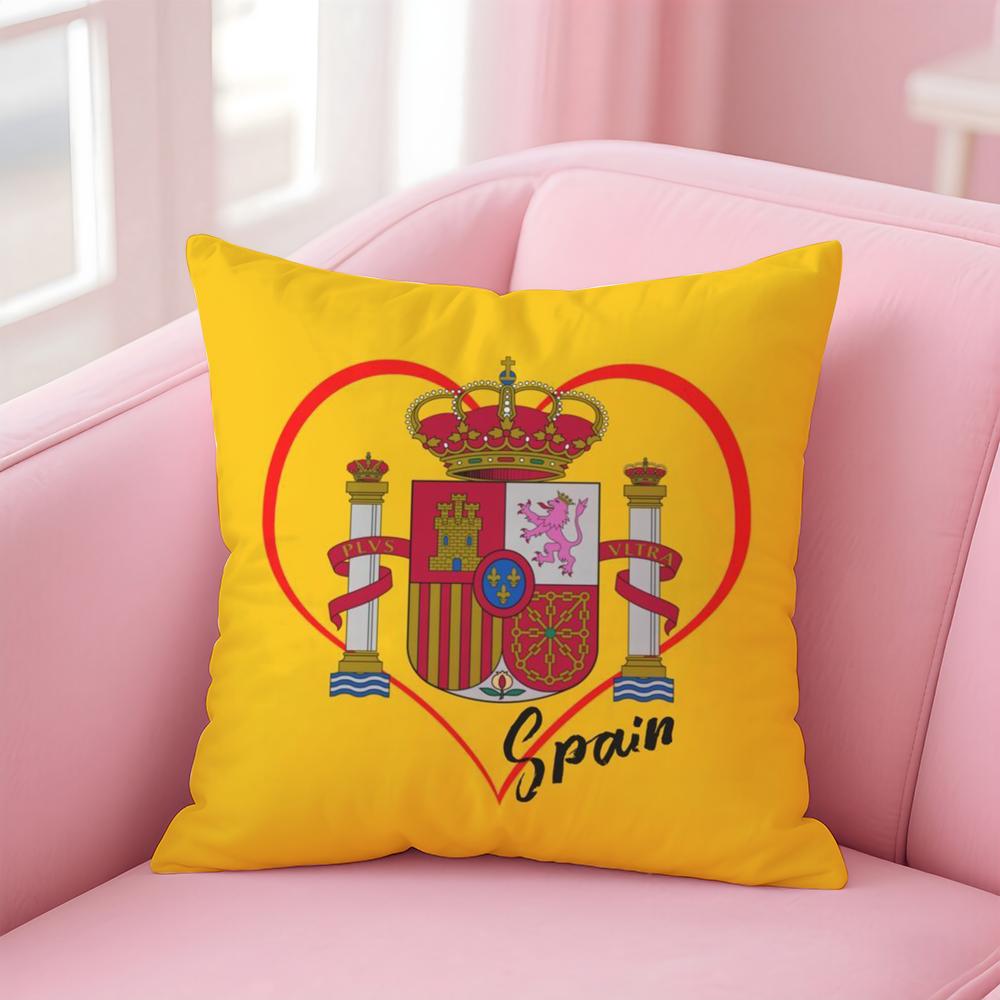 Spain ESP flag Cushion Cover EcoFriendly Odorless Healthy Pillowcase Soft  Comfortable KidSafe No Filling