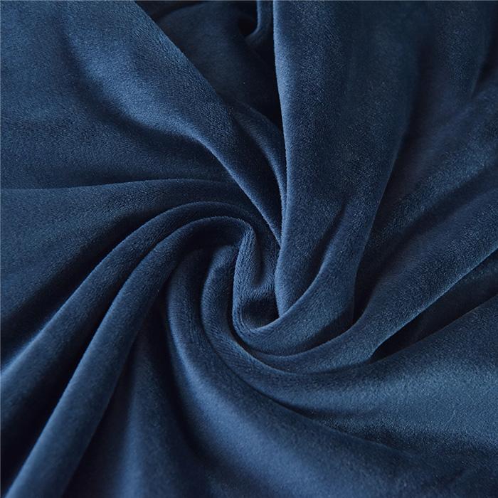 Cover For Chair Narrow Backrest Velvet Plush Thick Navy Blue