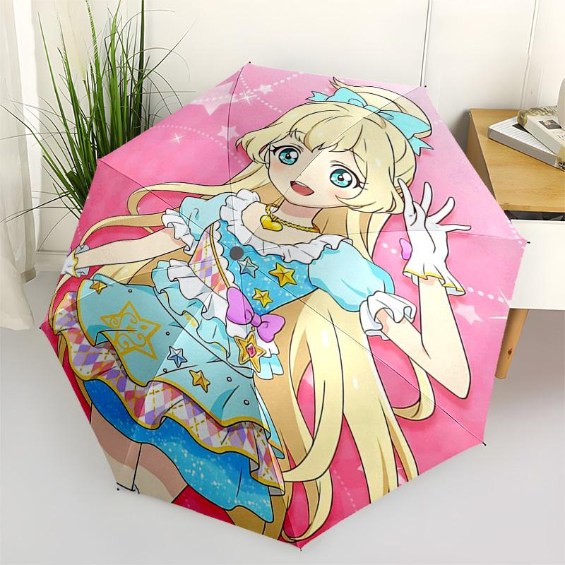 1 шт. Сияющая звезда: Зонт Pretty Cure для улицы - Автоматическое открытие/закрытие, Портативная 3-складная конструкция с железным каркасом - Идеальный подарок для фанатов, Путешественников,