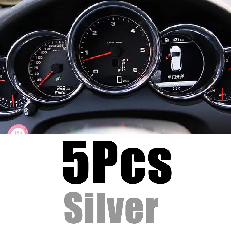 Серебристый, красный ABS, украшение на переднюю панель автомобиля, рамка, кольцо для циферблата, отделка консоли для Porsche Cayenne Panamera Cayman Macan 718