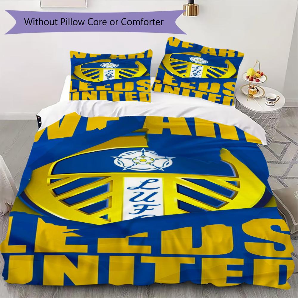 Постельное белье с узором Leeds United Комплект одеяла Пододеяльник Наволочка Домашний Декор Подарок на День Рождения (1 пододеяльник + 2 наволочки без наполнителя)66