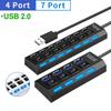 USB 2.0 Hub Multiport USB Splitter Power Adapter 4/7 Port Multi Extender Fast Charger Cell Phone Charger