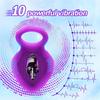 Rechargeable Silicone Stretchy Penis Ring with 10 Intense Vibration Patterns, Male Erection Enhancer and Female Clitoral Vibrator Sex Toys