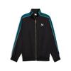 Puma T7 Fashion Casual Zipper Retro Sports Color Block Stand Collar Jacket Unisex Jacket Black 629048-01