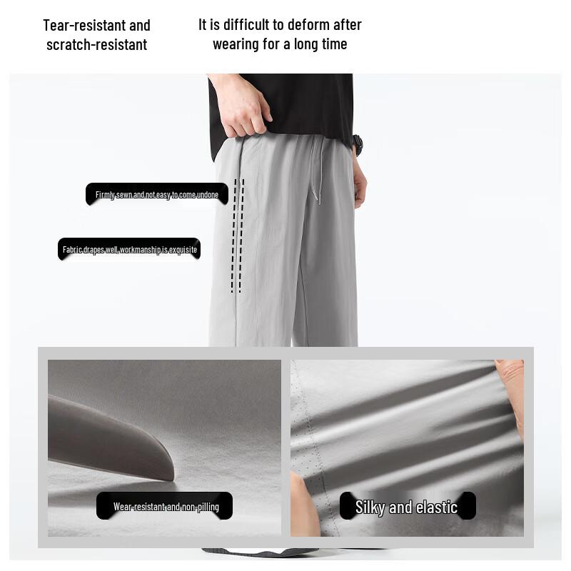 MINISO Men's Summer Breathable Mesh Tapered Pants