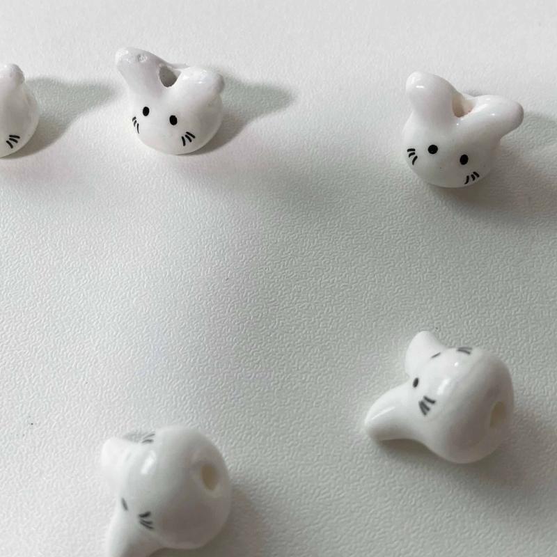 Многоцелевой Шарм Ручной Работы с Бусинами в Виде Кроликов, Милый Ремешок для Телефона, Стильный Аксессуар, Портативный для Модного Украшения