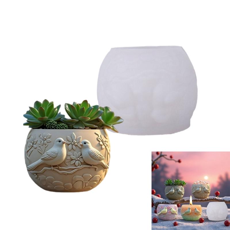 Силиконовая форма для кашпо в виде птиц, подходит для проектов из смолы, для изготовления украшений, бетона, цемента и для украшения дома