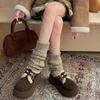 Fleece muffin increases height with one pedal, big head, ugly and cute Birkenstock cotton shoes, women's new thick-soled warm snow boots in winter