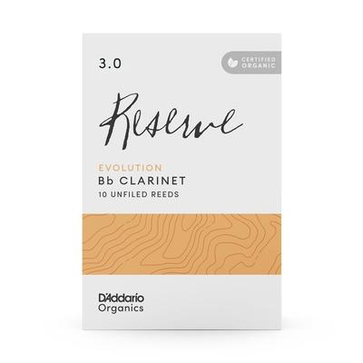 Трости WoodWinds для кларнета Bb USDA Organic RESERVE EVOLUTION ODCE1030 Упаковка 10 шт. D'Addario D'Addario Кларнет, Сертифицированные, [Жесткость 3.0],
