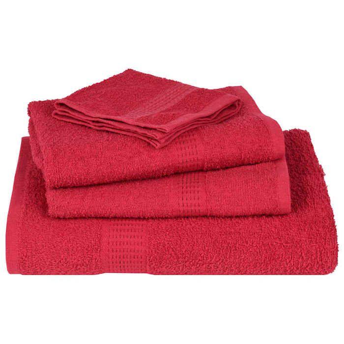VidaXL Serviettes de bain 10 pcs rouge 100x150 cm 360 g/m² 100% coton, serviette, ensemble de serviettes de bain, serviette 136934