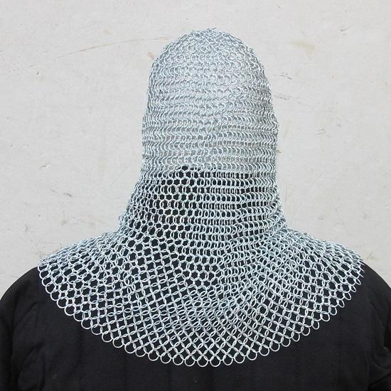 Боевая кольчуга-доспех в стиле средневековья, реконструкция костюма ярмарки Возрождения, оцинкованная стальная кольчуга, головной доспех