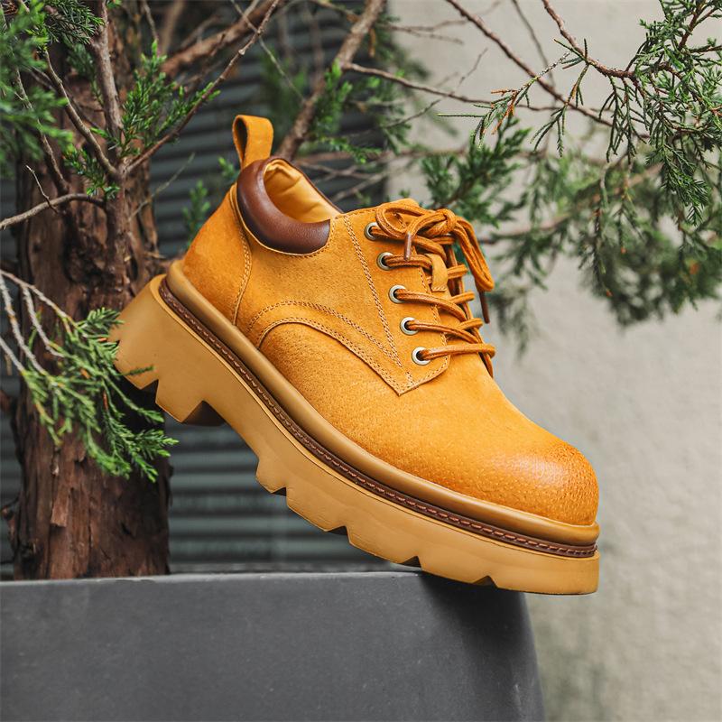 Американские ретро-обувь, мужская обувь, зимняя обувь с низким верхом, обувь Martin, трендовая повседневная обувь с толстой подошвой, увеличивающая высоту, большая голова 66685-J