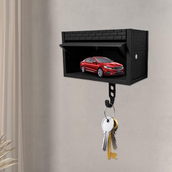 Держатель для ключей от гаража с открывающейся дверцей, самоклеящийся настенный органайзер, декоративный двойного назначения
