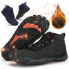 Зимние зимние ботинки для мужчин и женщин, сохраняющие тепло, хлопковая обувь, уличная походная обувь, плюшевые теплые высокие ботильоны, большие размеры 47, мужские кроссовки