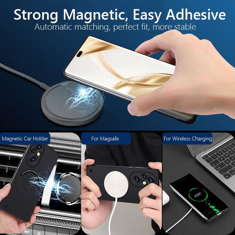 Безрамный магнитный чехол для Magsafe Slim для Honor 200 Pro Honor200 Pro 5G Wireless Charging Hard Back Cover