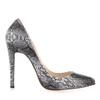 Classic Sexy Pointed Toe High Heels Women Pumps Shoes Faux Snake Print Wedding Party   Pattern Shoes