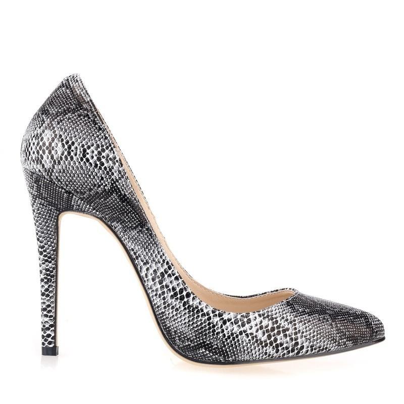Classic Sexy Pointed Toe High Heels Women Pumps Shoes Faux Snake Print Wedding Party Pattern Shoes