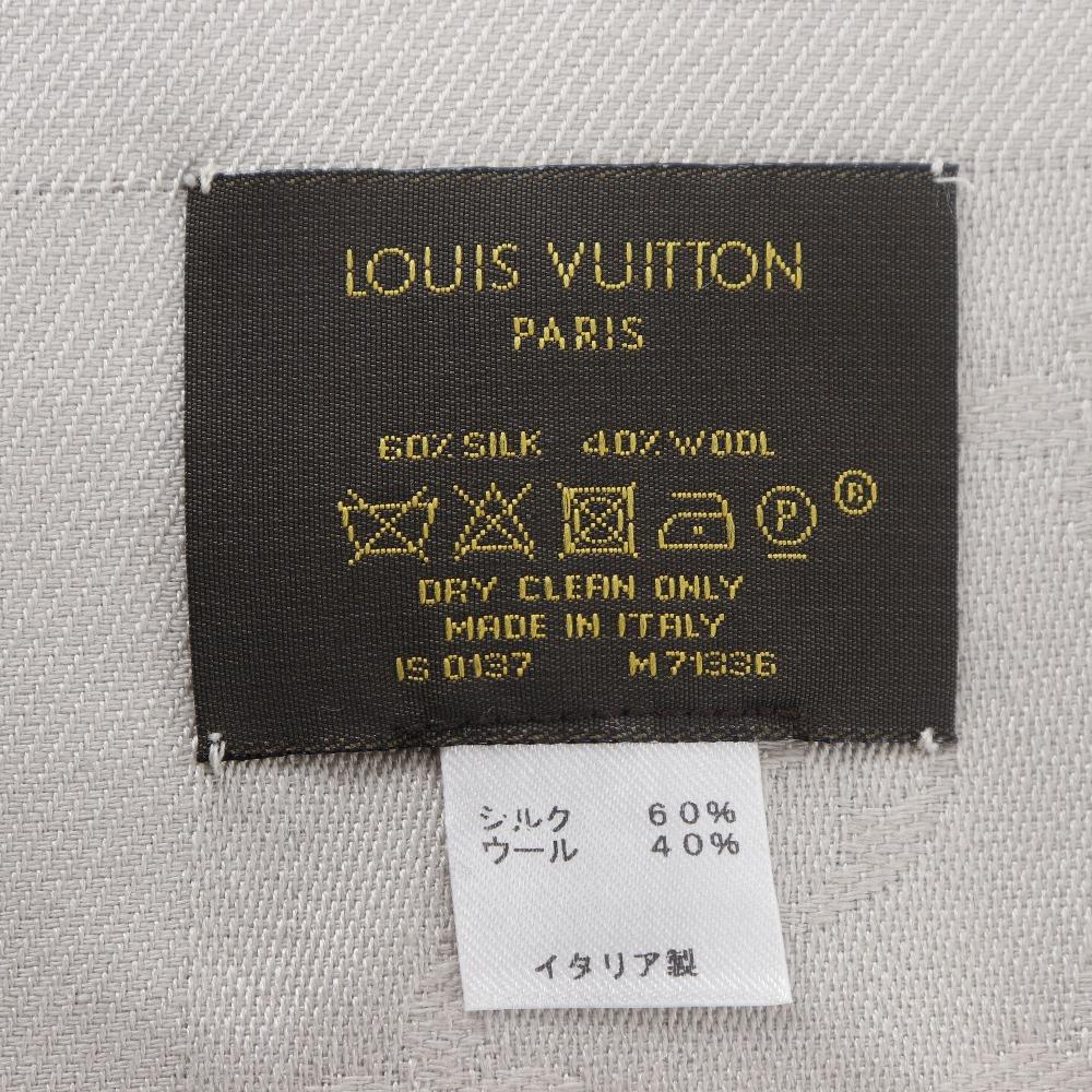 Louis Vuitton Шоал монограмма Шарф M71336 Серая шелковая Женский Б/у
