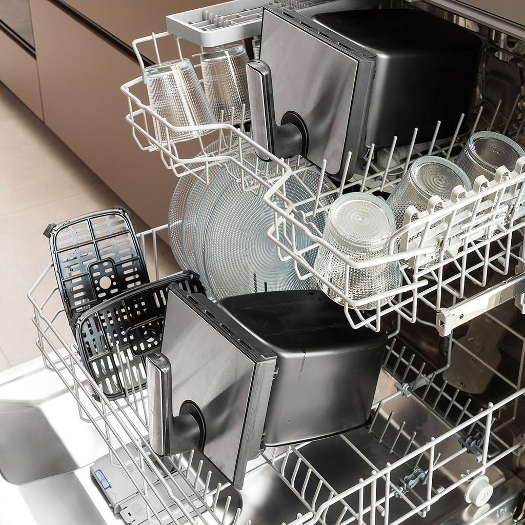 Аэрофритюрница InnovaGoods Fryinn Double 8000 Black 3400 Вт 8 л Нержавеющая сталь