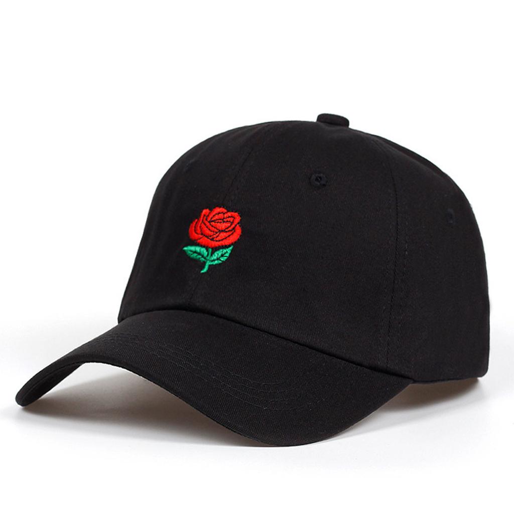 Unisex Rose Embroidery Baseball Caps Spring and Autumn Outdoor Adjustable Casual Hats Sunscreen Hat