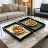 Chinese Style Bamboo Leaf Serving Tray Wooden Jewelry Storage Tray  Living Room