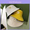 Magritte Doublesided Embroidery Bucket Cap Stylish Sun Protection Fisherman Hat