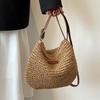 Летняя соломенная сумка из ротанга для женщин, вязаная пляжная сумка, сумка через плечо в богемном стиле, сумки на плечо для отпуска