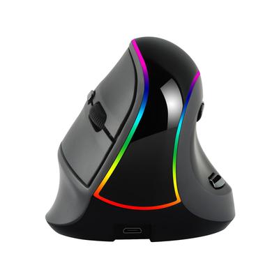 Беспроводная USB вертикальная оптическая игровая RGB мышь со съемной подставкой для запястья, совместимая с черной 2,4 ГГц 7-кнопочной мышью, перезаряжаемая, с подсветкой, эргономичная,